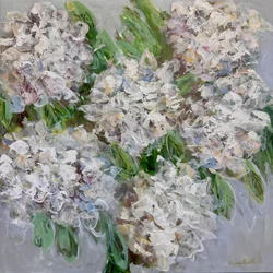 Vita blommor med struktur