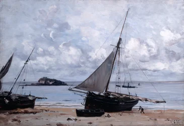 Strandade båtar vid St Jean, 1884