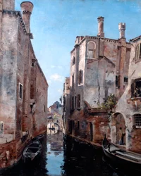 Omgivningen av kyrkan San Sebastian, Venedig, 1892.
