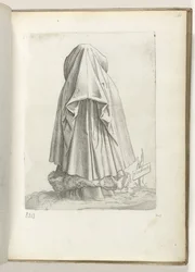 Flandres (titel på objekt) En kvinna från Vlaanderen, klädd enligt mode från ca. 1550 Attityderna hos olika nationer i vår tid (serietitel)