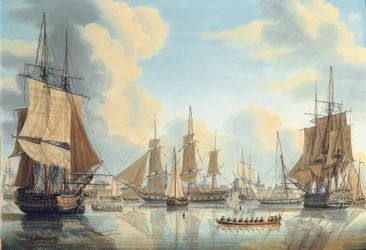 Den bataviska flottan under viceamiral Carel Hendrik Verhuell vid Flushing