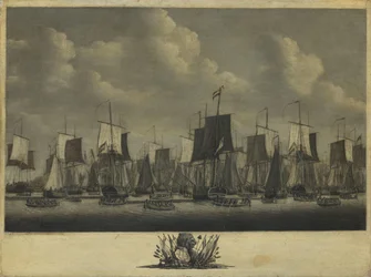 Flottan lämnar hamnen i Vlissingen, 1804