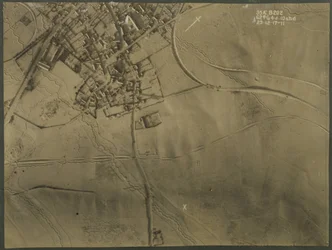 Flygfoto med skyttegravar från första världskriget, 1917