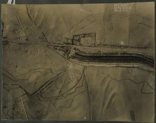 Flygfoto med skyttegravar från första världskriget, 1917