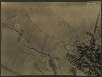 Flygfoto med skyttegravar från första världskriget, 1918