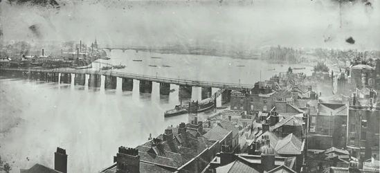 Battersea Bridge: utsikt från Chelsea Church Tower, 1875