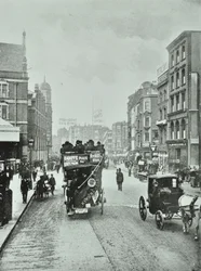 Bishopsgate: norr om Liverpool Street, London, 1890