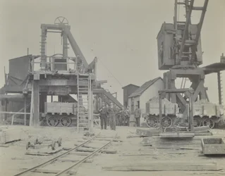 Blackwall tunnel: schakt och arbetare under byggandet av tunneln, 1893