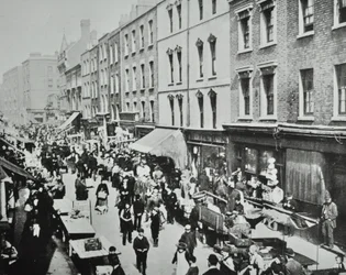 Brick Lane Market, Brick Lane: allmän bild, 1895