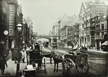 Holborn Viaduct, Farringdon Street, norrut, City of London, 1890