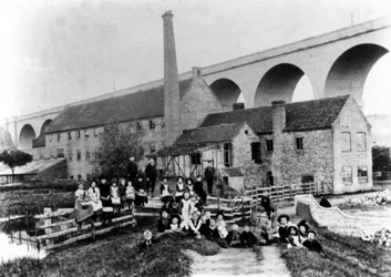 Hoobrook kvarn och viadukt, Kidderminster, 1905