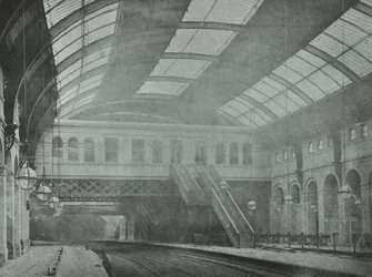 Kings Cross Station: utsikt över plattformarna, 1862