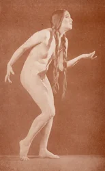 Nudistkonst: Pleading (svartvitt foto)