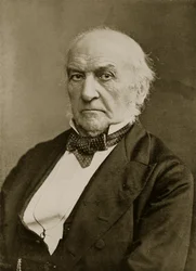 Den högra Hon. W. E. Gladstone (sepiafoto)