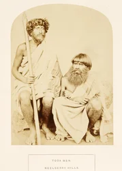 Toda Men, Neelgerry Hills, från The People of India, av J. Forbes Watson, publicerad 1868 (albumtryck)
