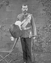 Tsar Nicholas II bär uniformen av Royal Scots Greys