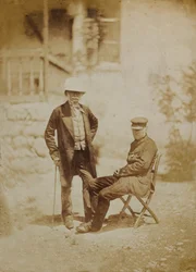 Viscount Gough och general Sir W. Codrington vid HQ Sebastopol (sepiafoto)