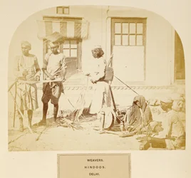 Weavers, Hindoos, Delhi, från The People of India, av J. Forbes Watson, publicerad 1868 (albumtryck)
