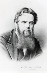 William Holman Hunt, gravyr efter ett fotografi, c.1865