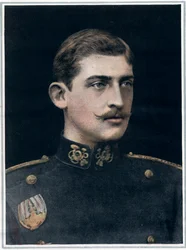 Porträtt av Ferdinand av Rumänien (1865-1927), kung av Rumänien.