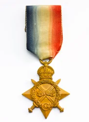 1914-15 Star, ca 1918 (brons med sidenband)