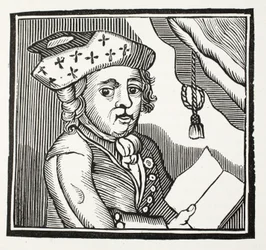 En kort berättelse om M. Bamfyeld Moore Carews äventyr, illustration ur Chap-books of the Eighteenth Century av John Ashton, utgiven 1882