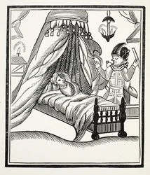 En fullständig, sann och speciell redogörelse, illustration från Chap-books of the Eighteenth Century av John Ashton, pub. 1882