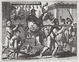 A Mandarin in a Sedan Chair, illustration från en beskrivning av ambassader till Kina, 1690