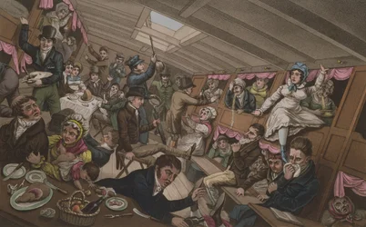 A Margate Packet - The Effects of a Squall or a Sudden Shift of Ballast, publicerad av G. Humphrey, London, 6 november 1821