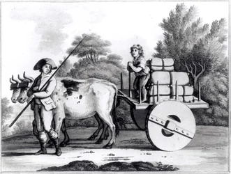 En portugisisk gård, från A General View of the State of Portugal av James Murphy, publicerad 1797