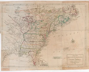 En uppsättning planer och forter i Amerika reducerade från faktiska undersökningar. 1765