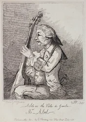 Ett solo på Viola da Gamba, Carl Friedrich Abel (1723-87) graverad av William Nelson Gardiner (1766-1814) 1787