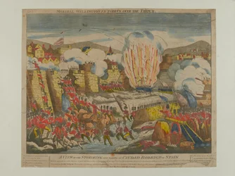 En syn på stormningen och intagandet av Ciudad Rodrigo i Spanien 1812, publicerad av Oliver och Boyd 1812