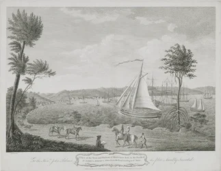 En utsikt över staden och hamnen i Montego Bay, i Parish of St. James, Jamaica, tagen från vägen som leder till St. Ann