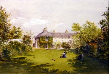 En villa på landet, ca 1840 (akvarell på papper)