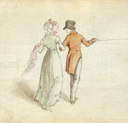 Ett par promenader, ca 1825 (wc på papper)