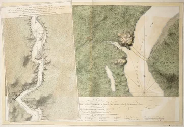 En plan över Fort Montgomery & Fort Clinton, 1774-1779