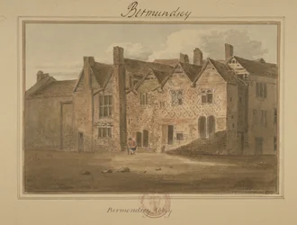 Abbey of St Saviour, Bermondsey, 1809 (wc på papper)