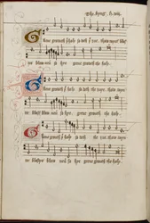 Lägg till MS 31922, f. 37v, Henry VIIIs "Green Growth the Holly" (vellum)