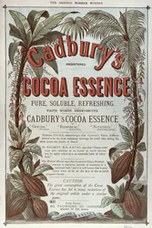 Annons för Cadburys Cocoa Essence, från The Graphic, 1878