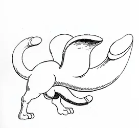 Amulett med trippel fallus