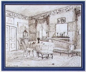 En engelsk Regency salongsinredning, London