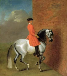 An Exercise in Haute Ecole: The Passage to the Left along a Wall, efter John Venderbank (1694-1739) som tidigare tillskrivits James Seymour (1702-52)