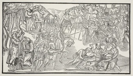 An Irish Chiefs Last Fight, 1581 (sepiafoto)