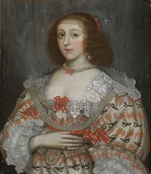 En oidentifierad ung dam från Karl I:s tid, ca 1635 (oljemålning)