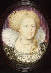 Anne av Danmark (akvarell på veläng)