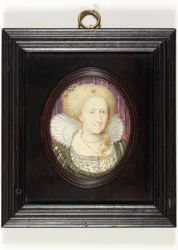 Anne av Danmark (akvarell på veläng)