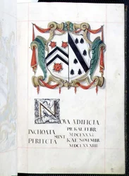 Arkiv 3693 fol.2 Coat of Arms from a New Buildings Benefaction Book, Oxford