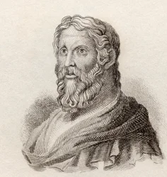 Aristofanes, ca. 446 till c. 386 f.Kr. Komisk dramatiker från antikens Grekland, från Crabb