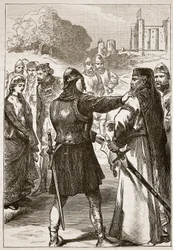 Arrestering av hertigen av Gloucester, illustration från Cassells Illustrated History of England (sepiafoto)